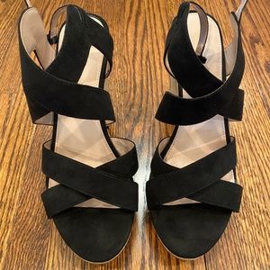 BCBG Black Espadrille Platform Sandals